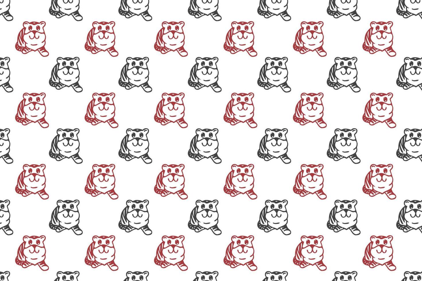 Cute tiger seamless pattern cartoon vector