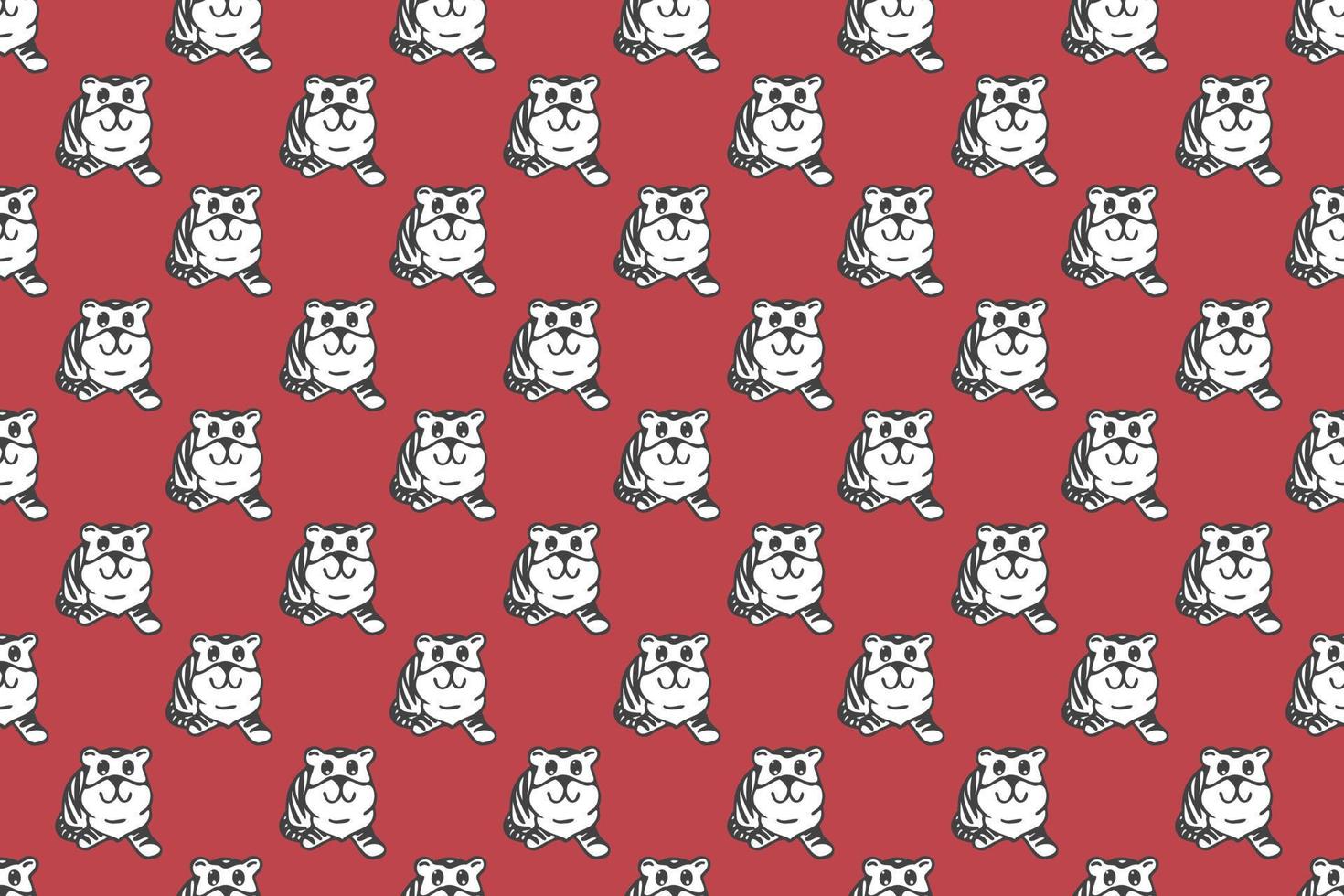 Cute tiger seamless pattern cartoon vector