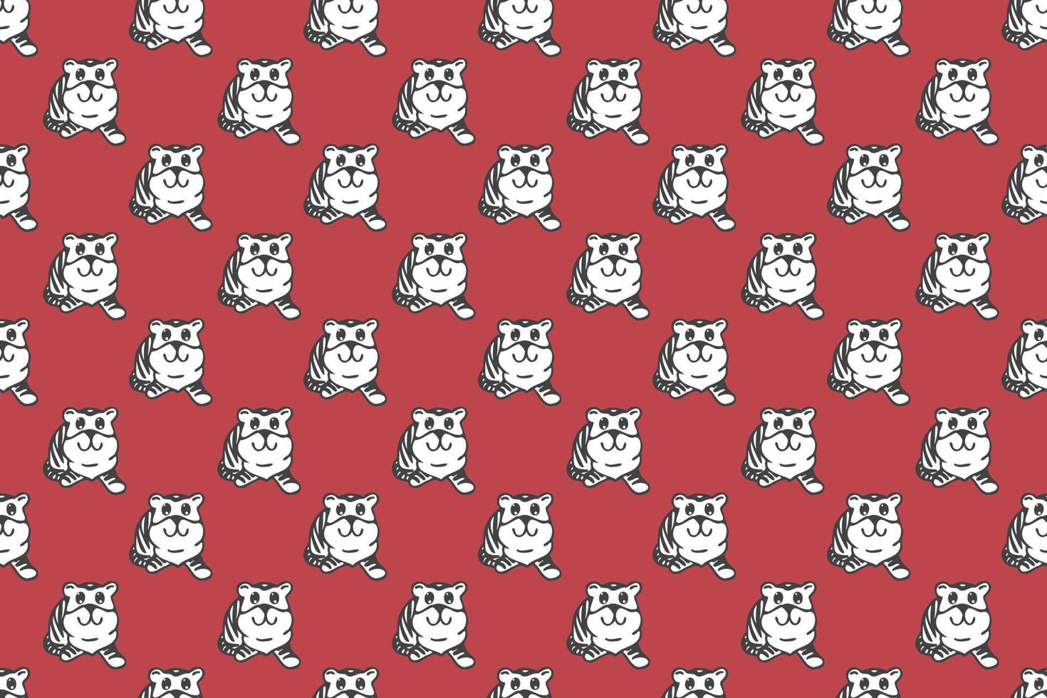 Cute tiger seamless pattern cartoon vector