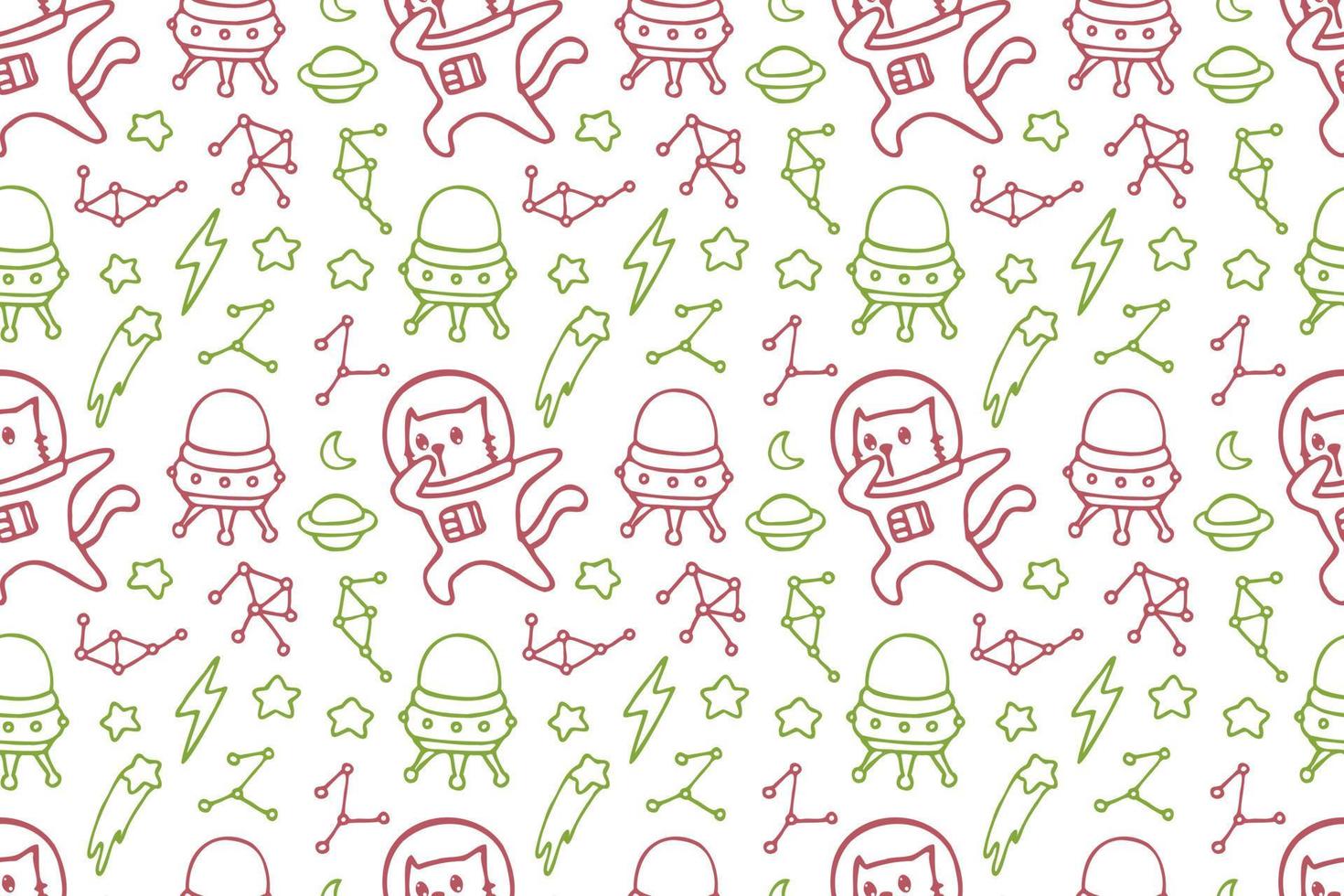 Cute cat seamless pattern style vector
