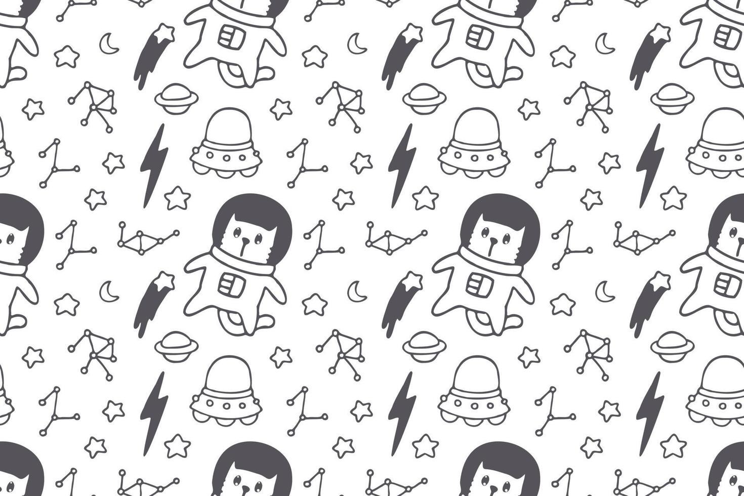 Cute cat seamless pattern style vector