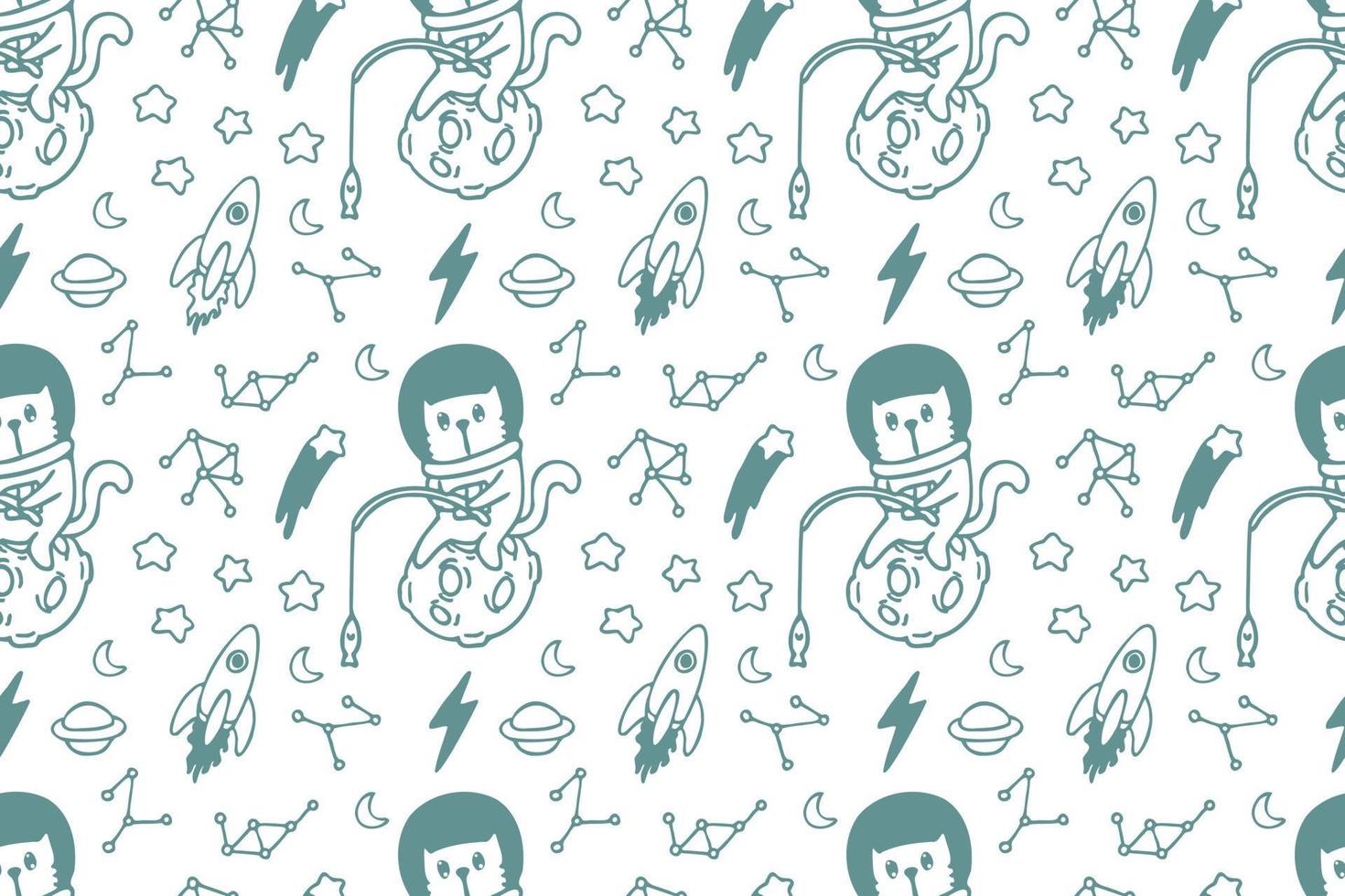 Cute cat seamless pattern style vector