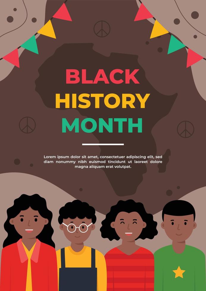 cartel de celebración del mes de la historia negra vector