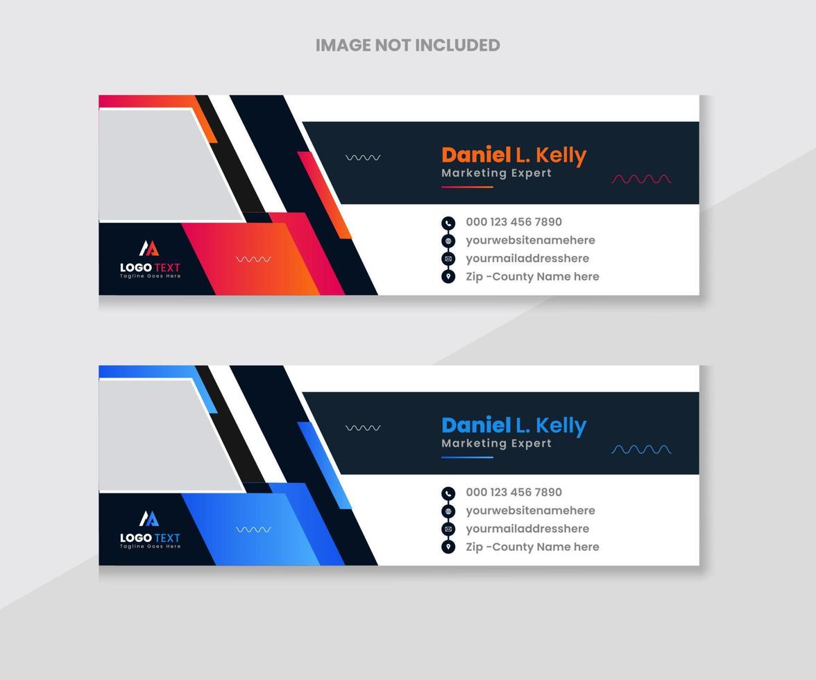 Modern corporate email signature template vector