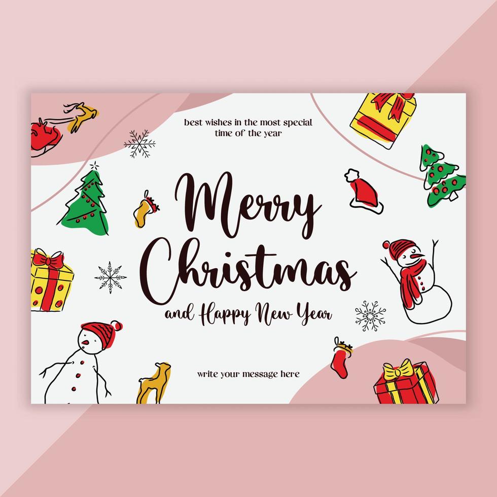 greeting card abstract hand drawing Christmas design vector
