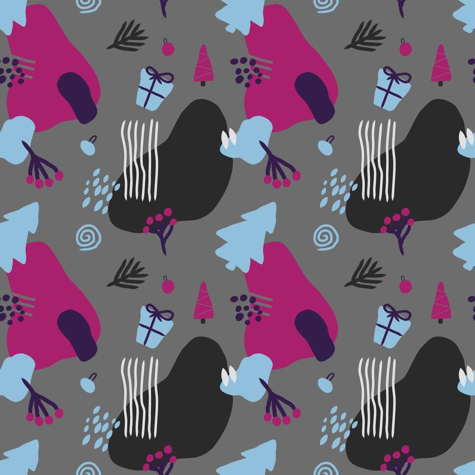 hand drawn abstract winter seamless pattern vector design