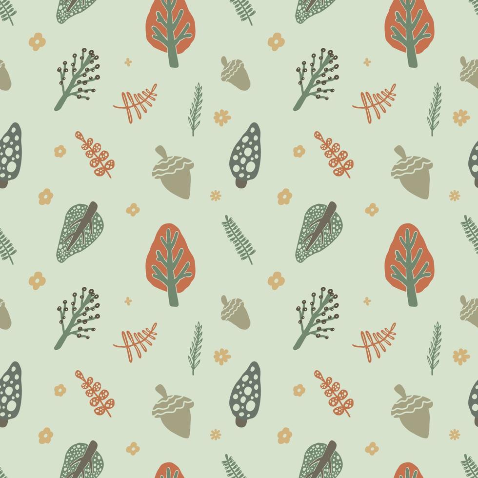abstract hand drawn Christmas forest seamless pattern vector design