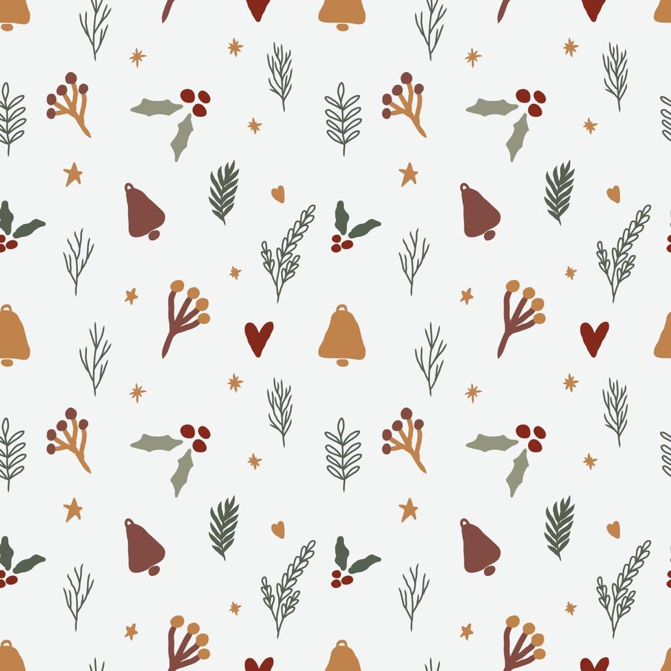 hand drawn forest winter seamless pattern vector design