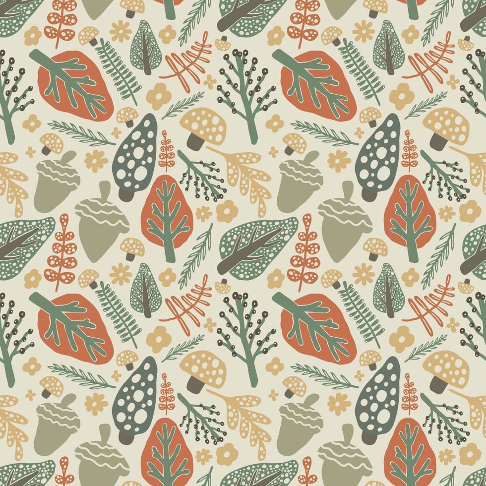 abstract hand drawn Christmas forest seamless pattern vector design