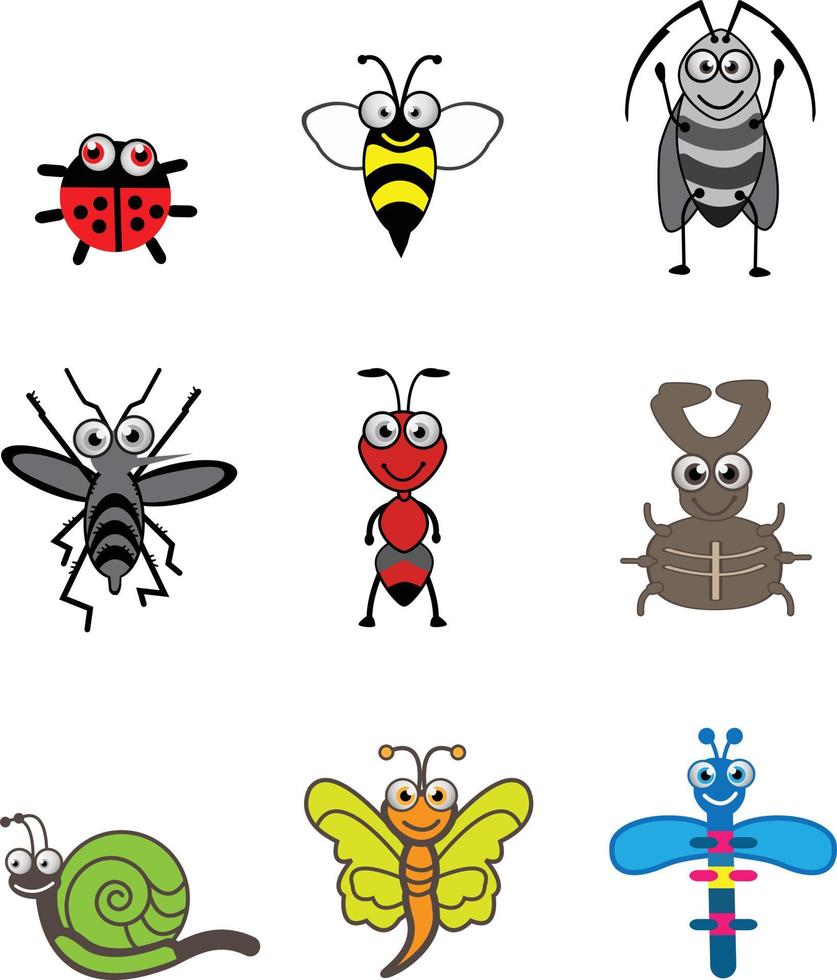 Insect Set Illustration Design vector