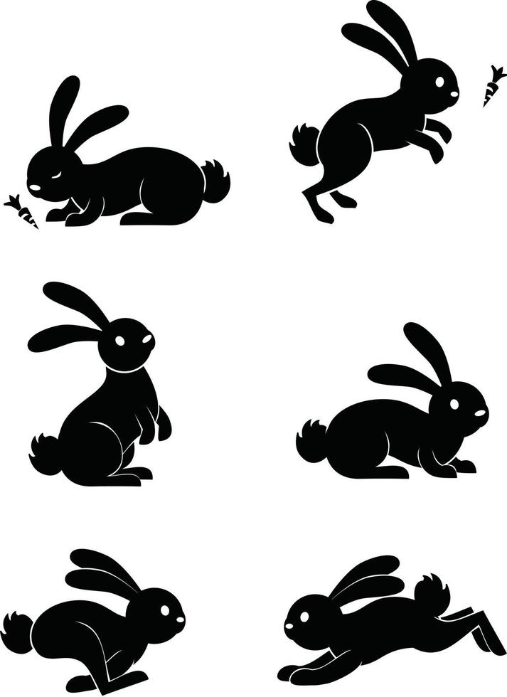 Rabbit Set Illustration Design vector