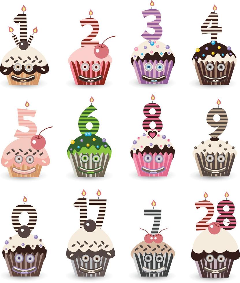 Ilustración de diseño de cupcake aislado blanco vector