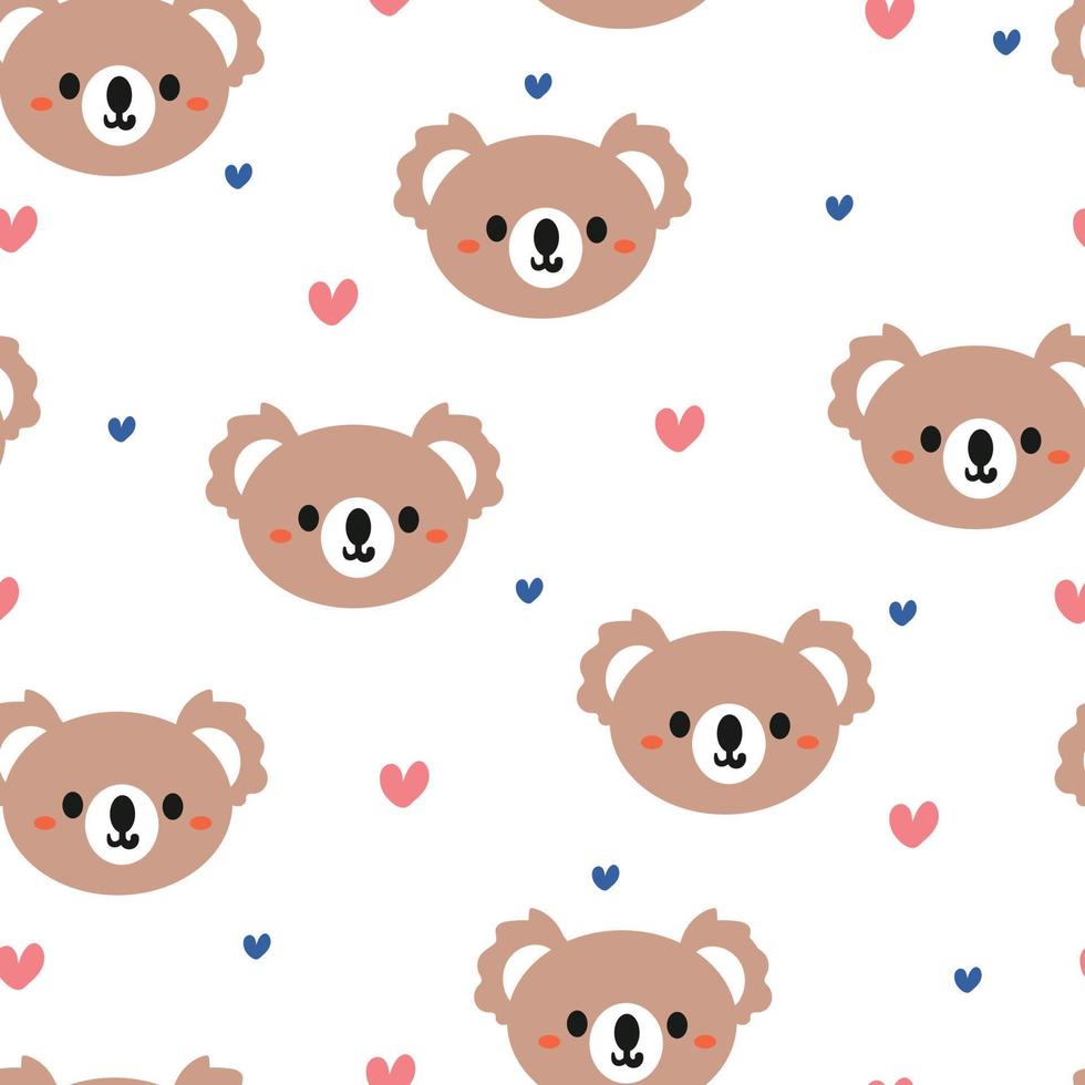 seamless pattern cute cartoon koala vector