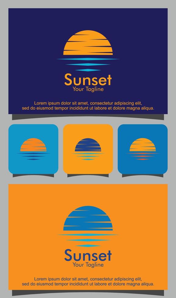 vector de diseño de logotipo de puesta de sol