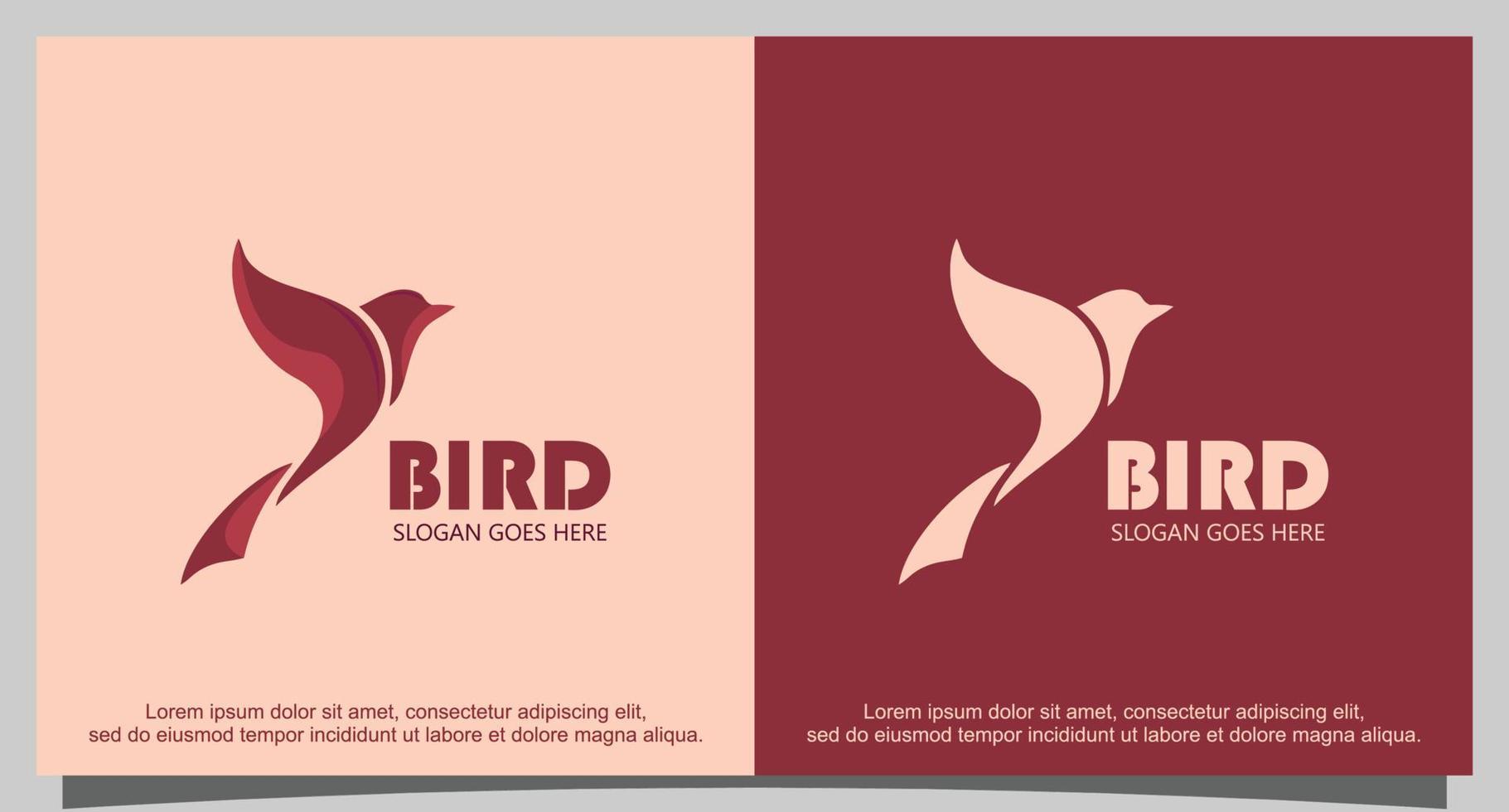 Flying bird design logo vector