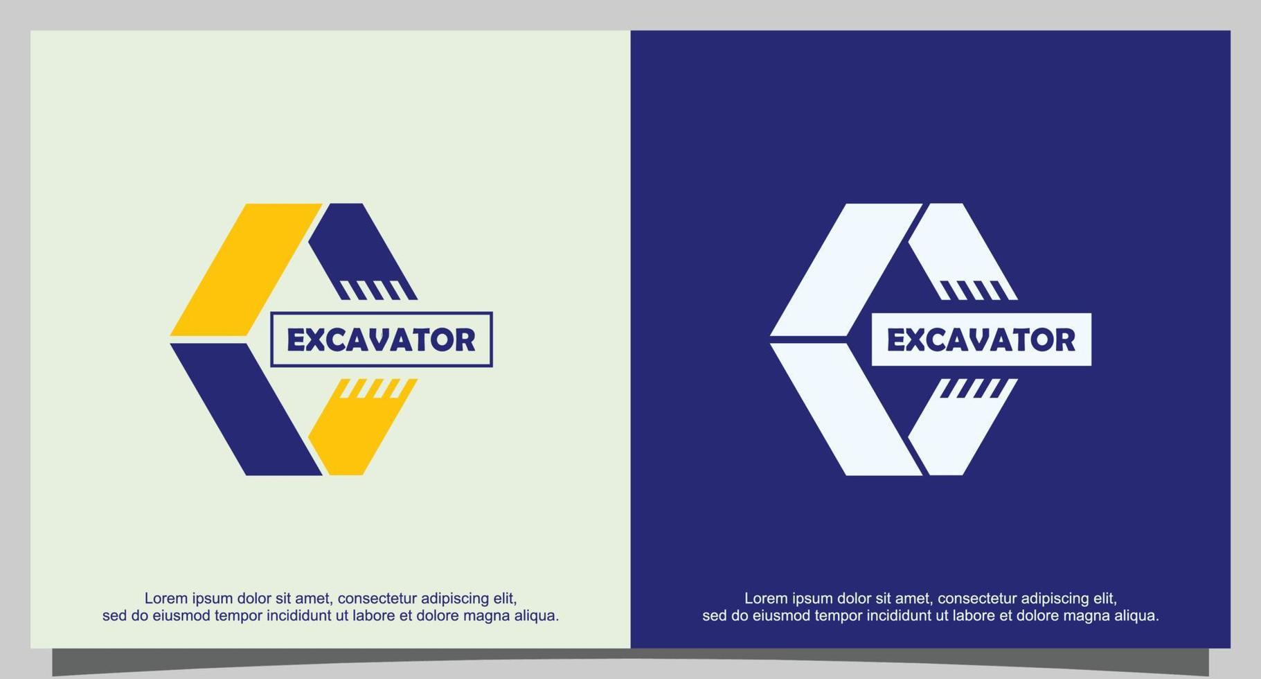 Heavy equipment vector excavator logo