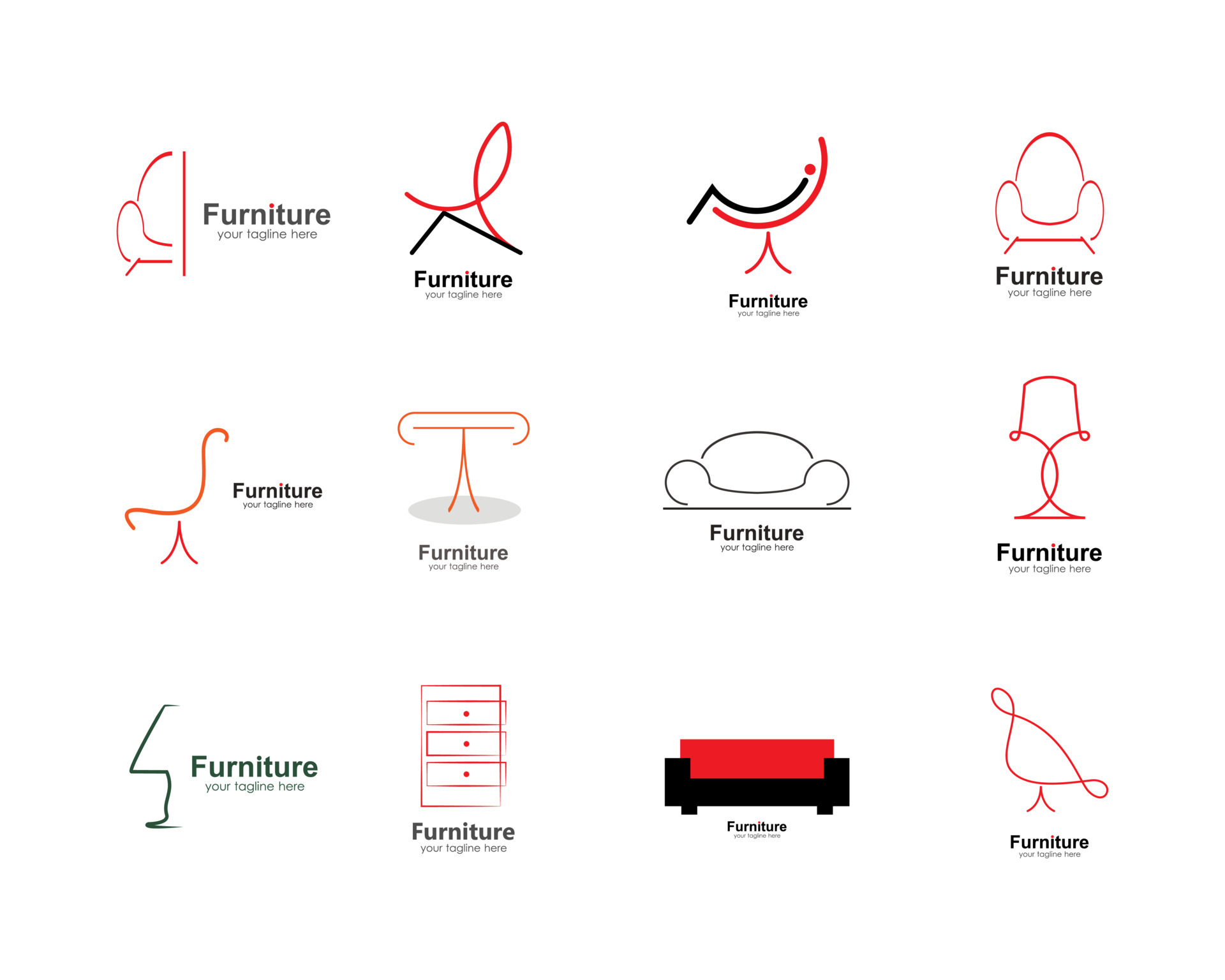 furniture logo for company 5064521 Vector Art at Vecteezy
