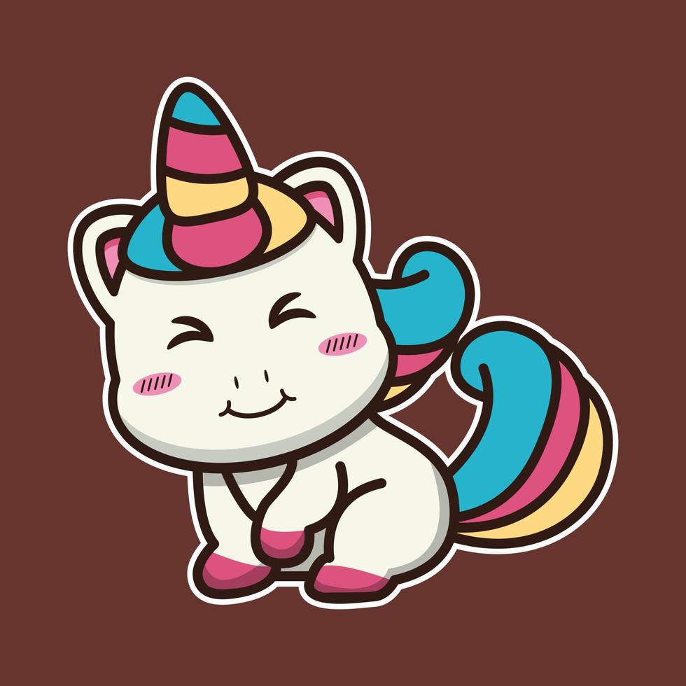 vector illustration of cute unicorn