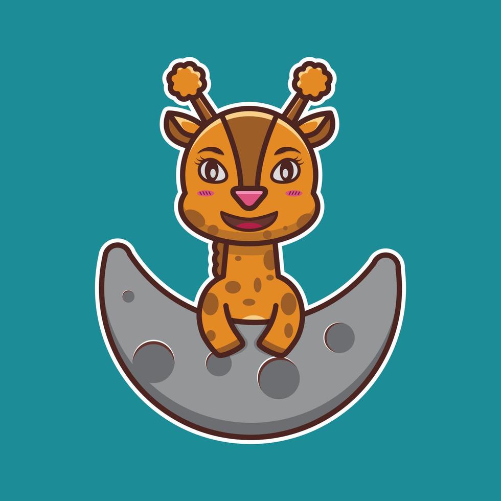 vector illustration of cute giraffe