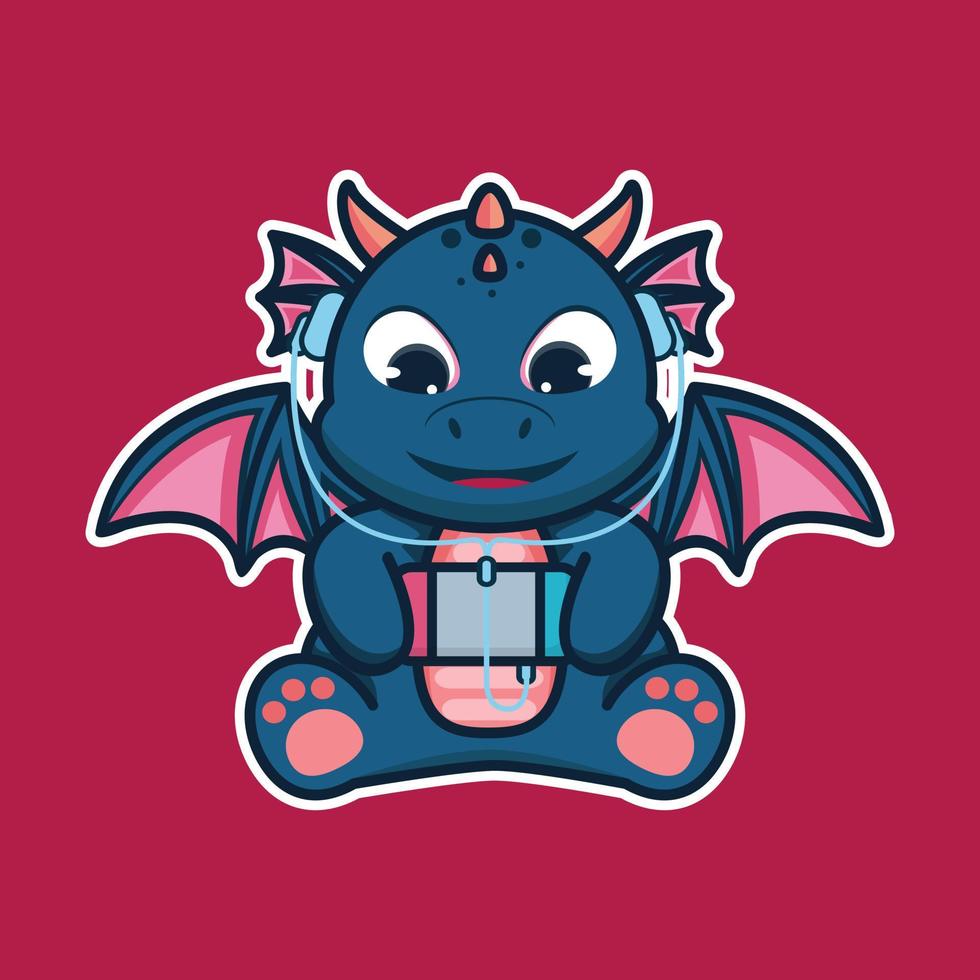 vector illustration of  cute dragon