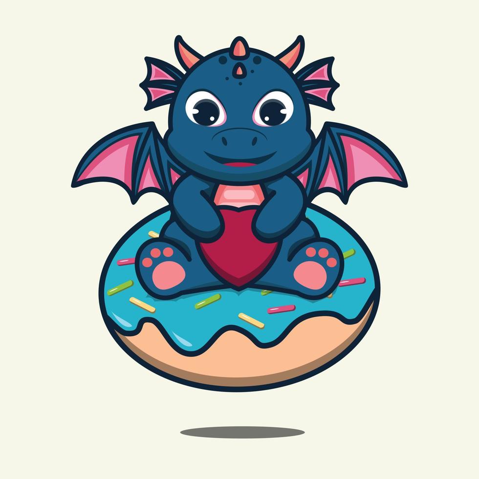 vector illustration of  cute dragon