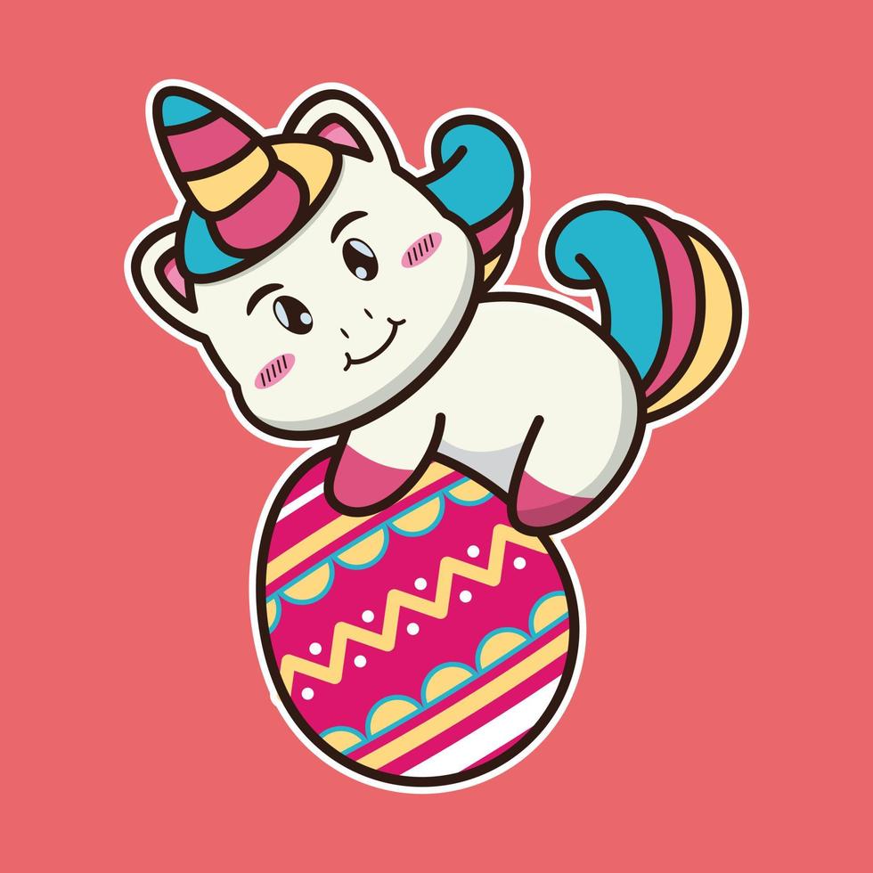 vector illustration of cute unicorn