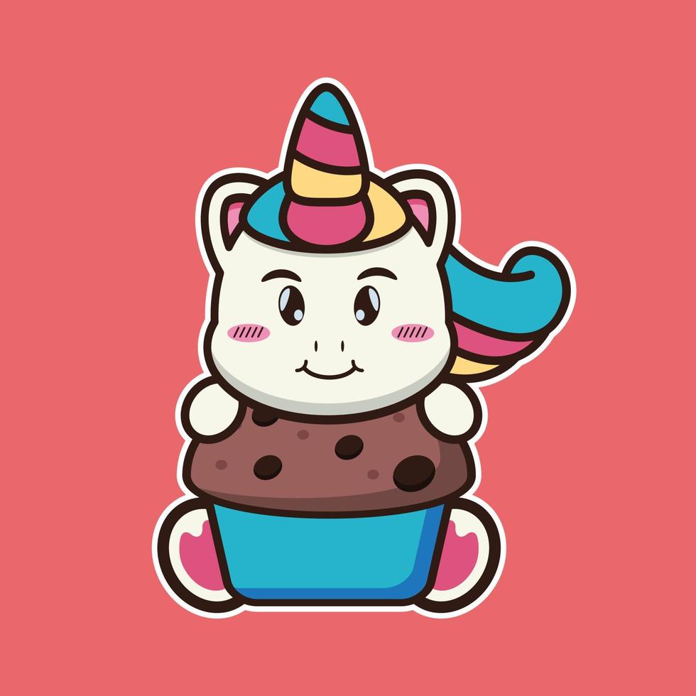 vector illustration of cute unicorn