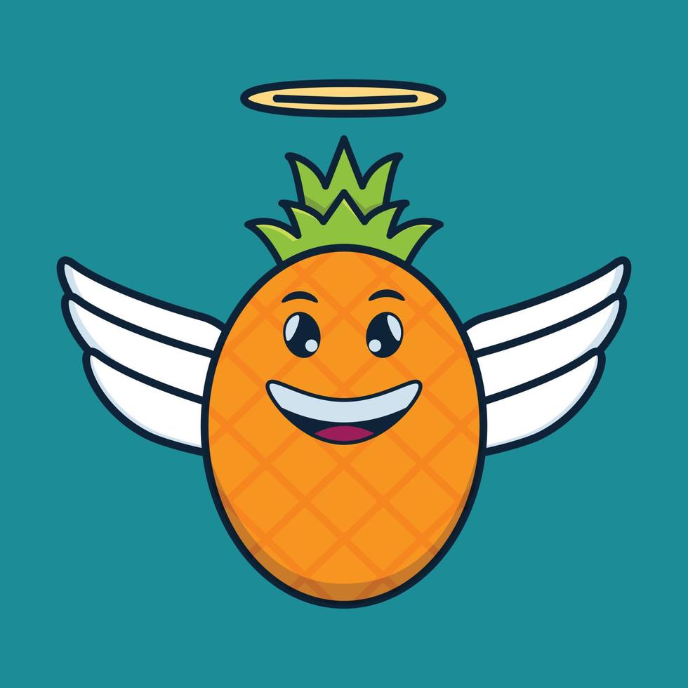 Ilustración de vector de personaje de fruta de piña