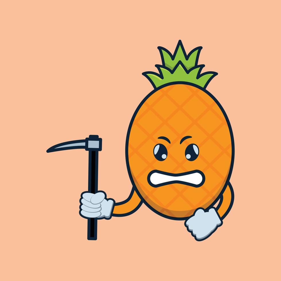 vector illustration of  pineapple fruit character