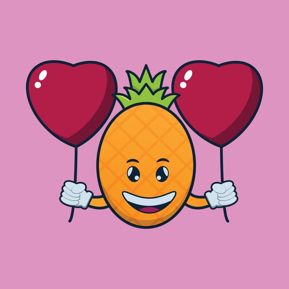 Ilustración de vector de personaje de fruta de piña