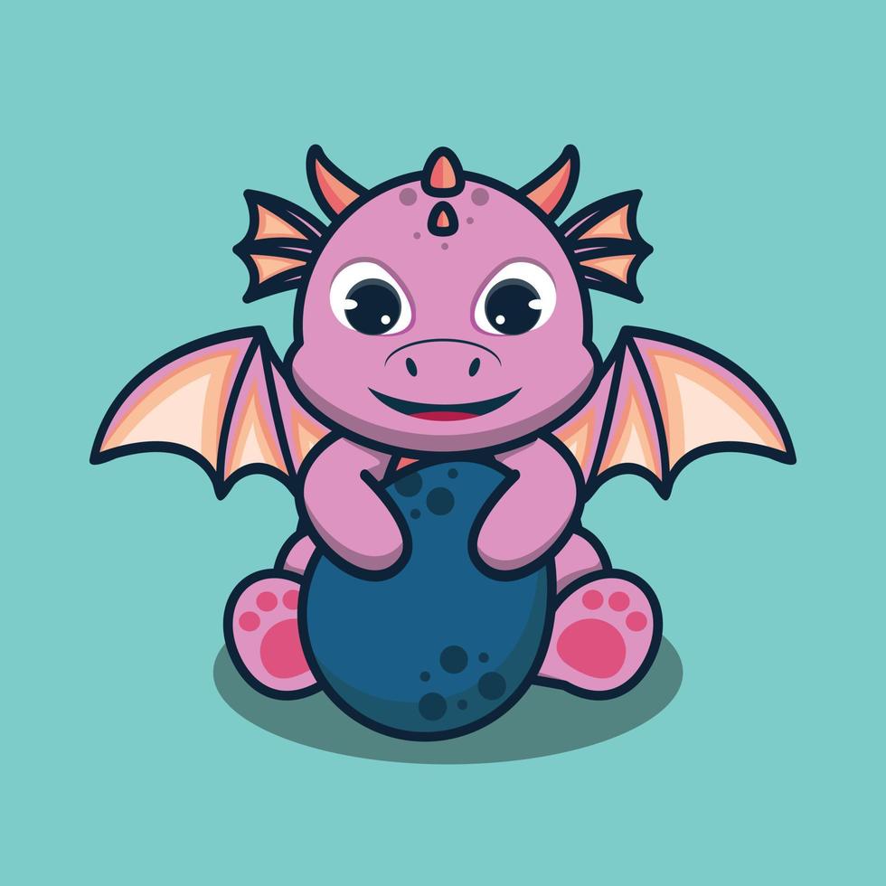 ilustración vectorial de dragón lindo vector