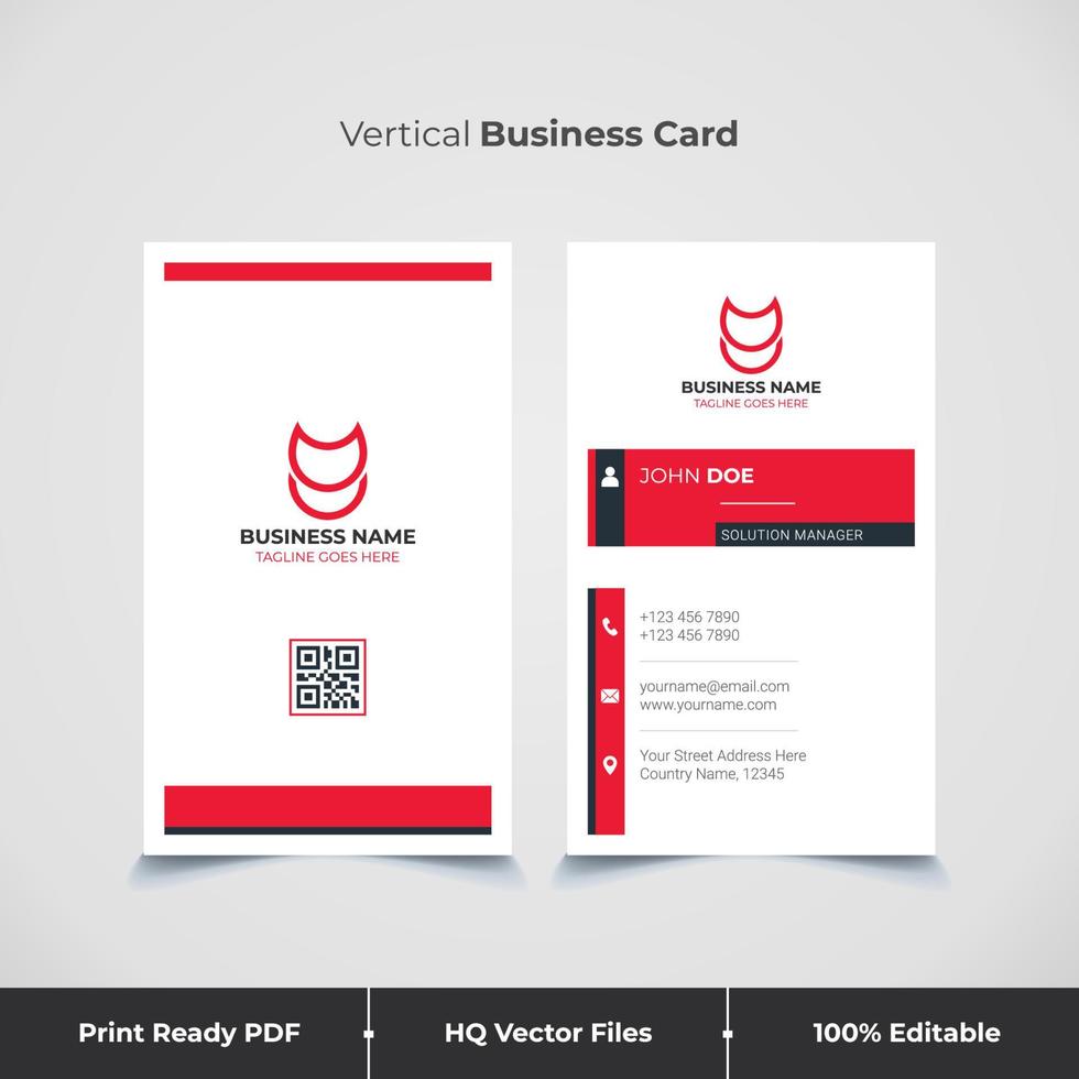 Diseño creativo de tarjetas de visita verticales y plantilla de impresión y papelería. vector
