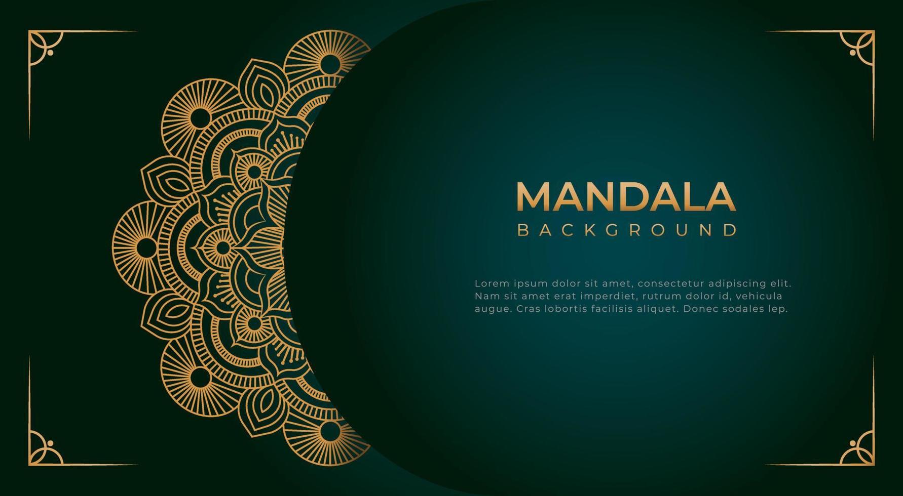 Fondo de mandala de lujo con arabescos islámicos dorados y fondo de invitación de boda elegante adornado vector