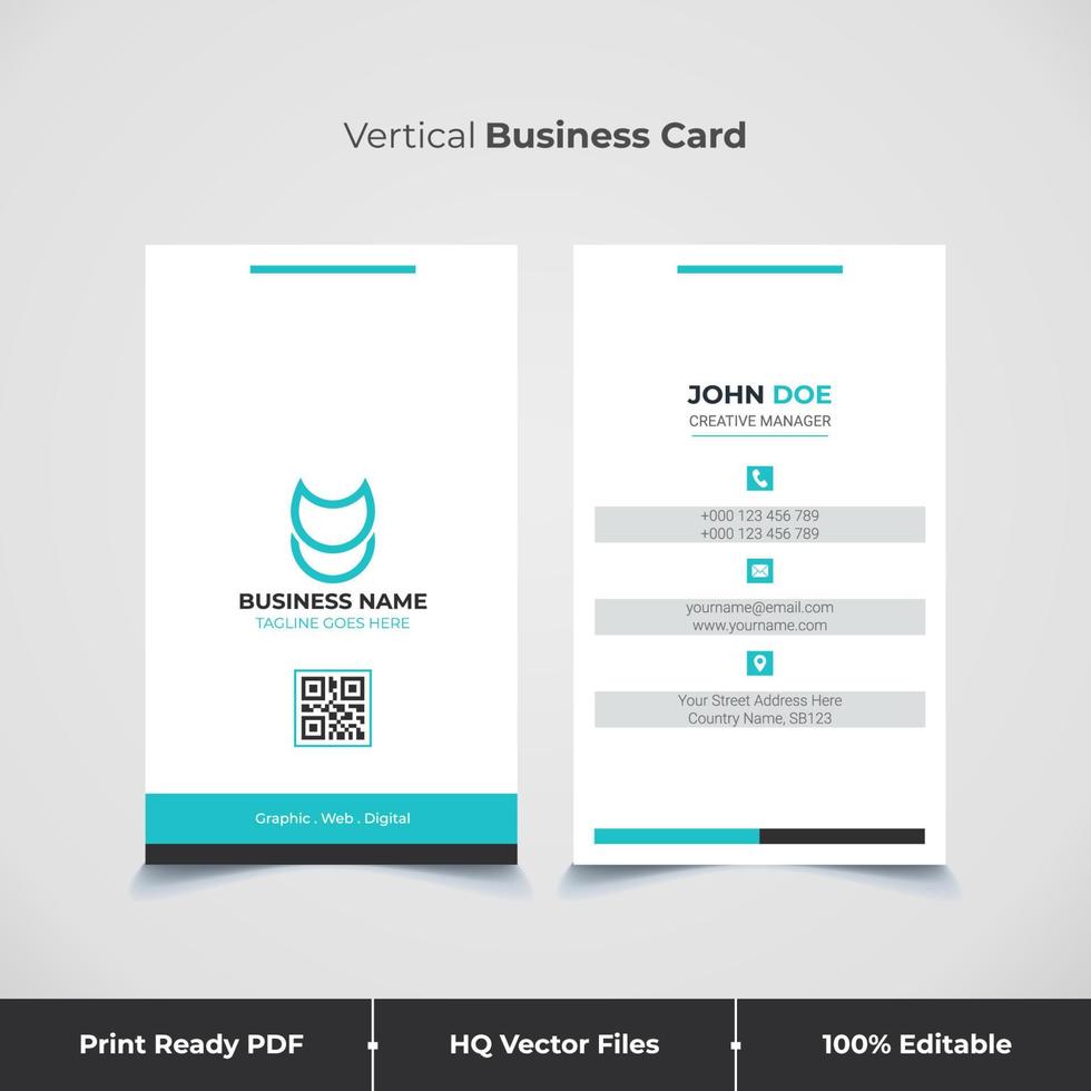 Minimalist Modern Vertical Business Card and visiting Card template vector