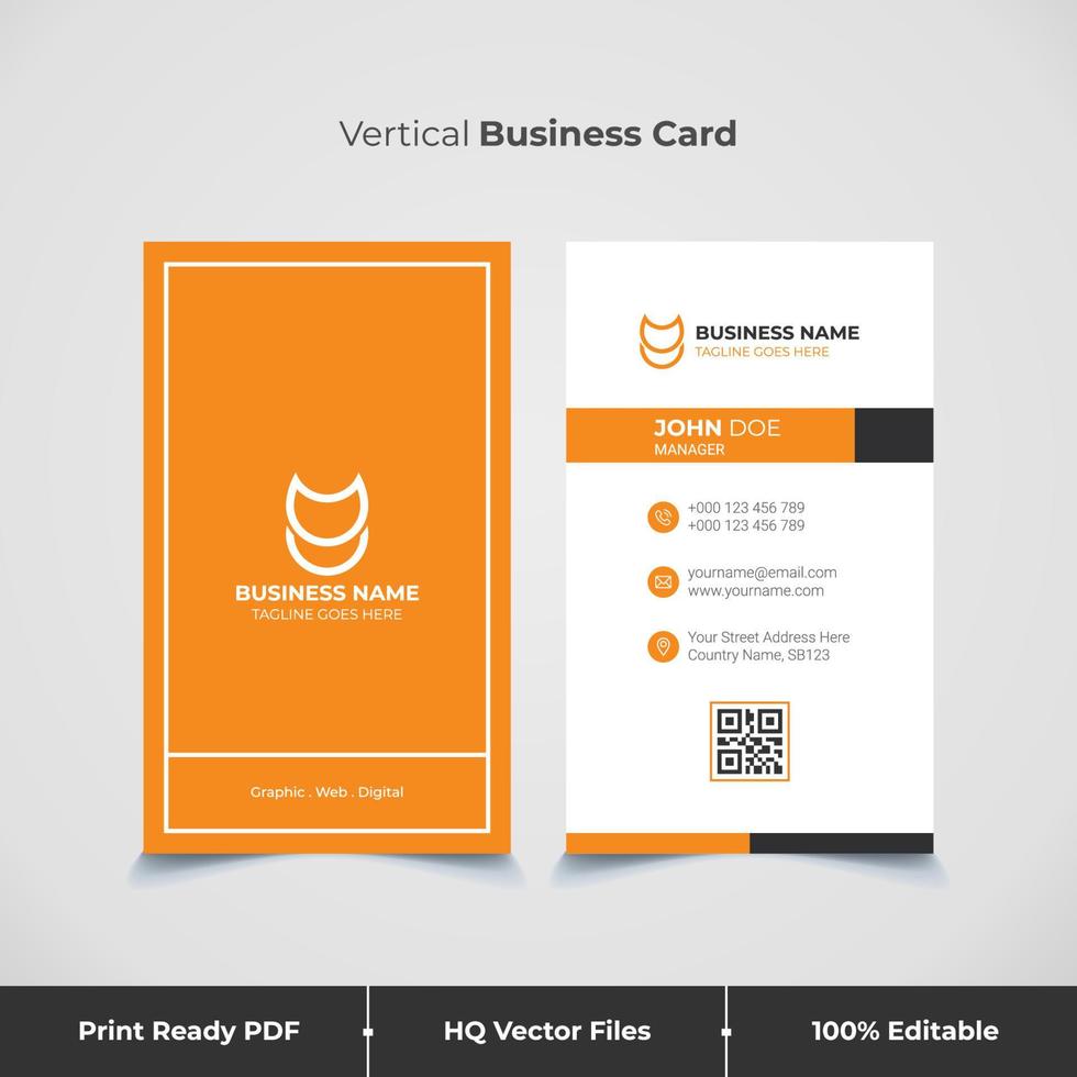 Professional and Elegant Vertical Business Card and Visiting Card Template vector