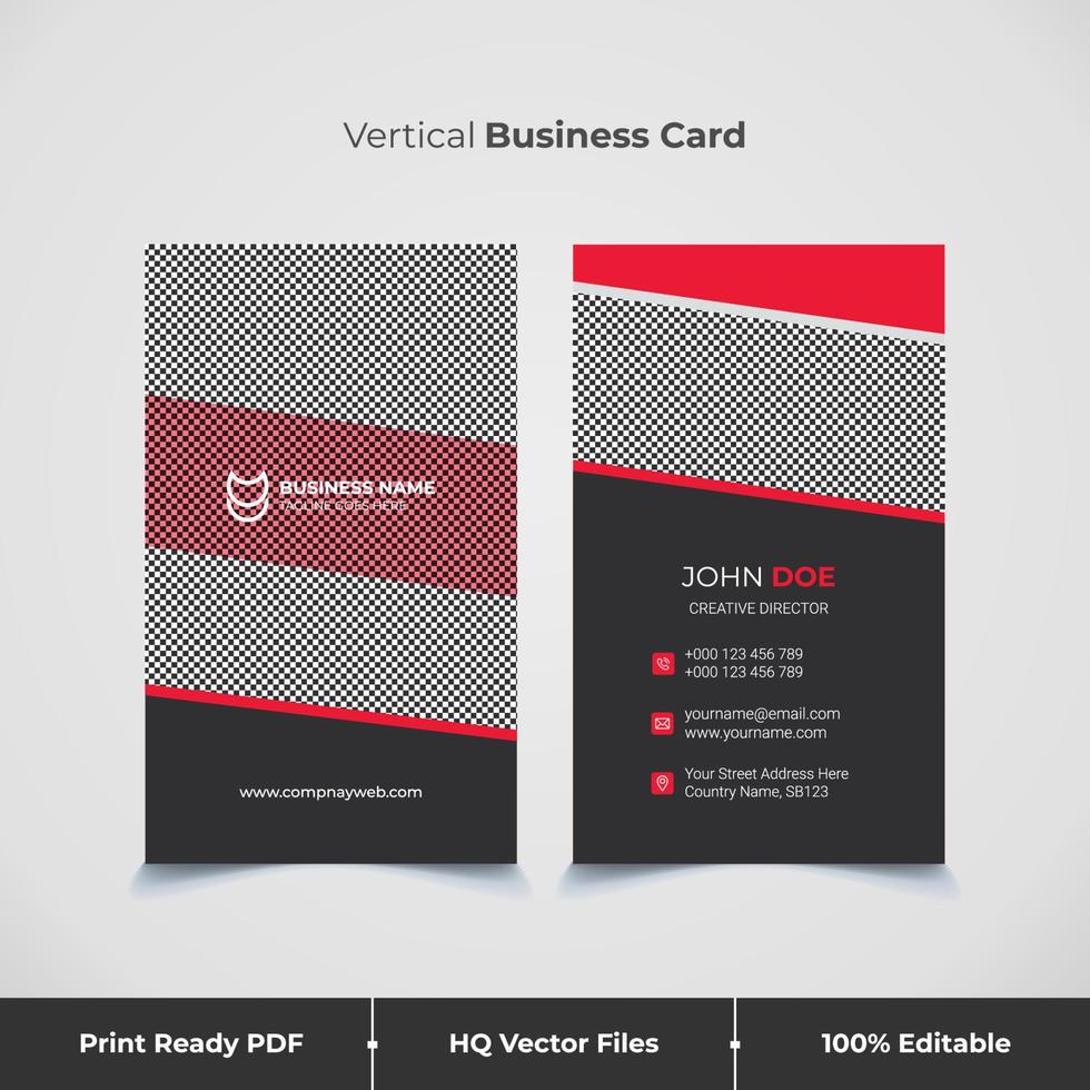 Professional Vertical Business Card and Visiting Card Template vector