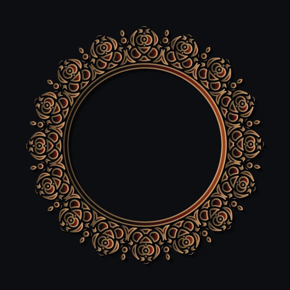 Luxury round border frame design vector