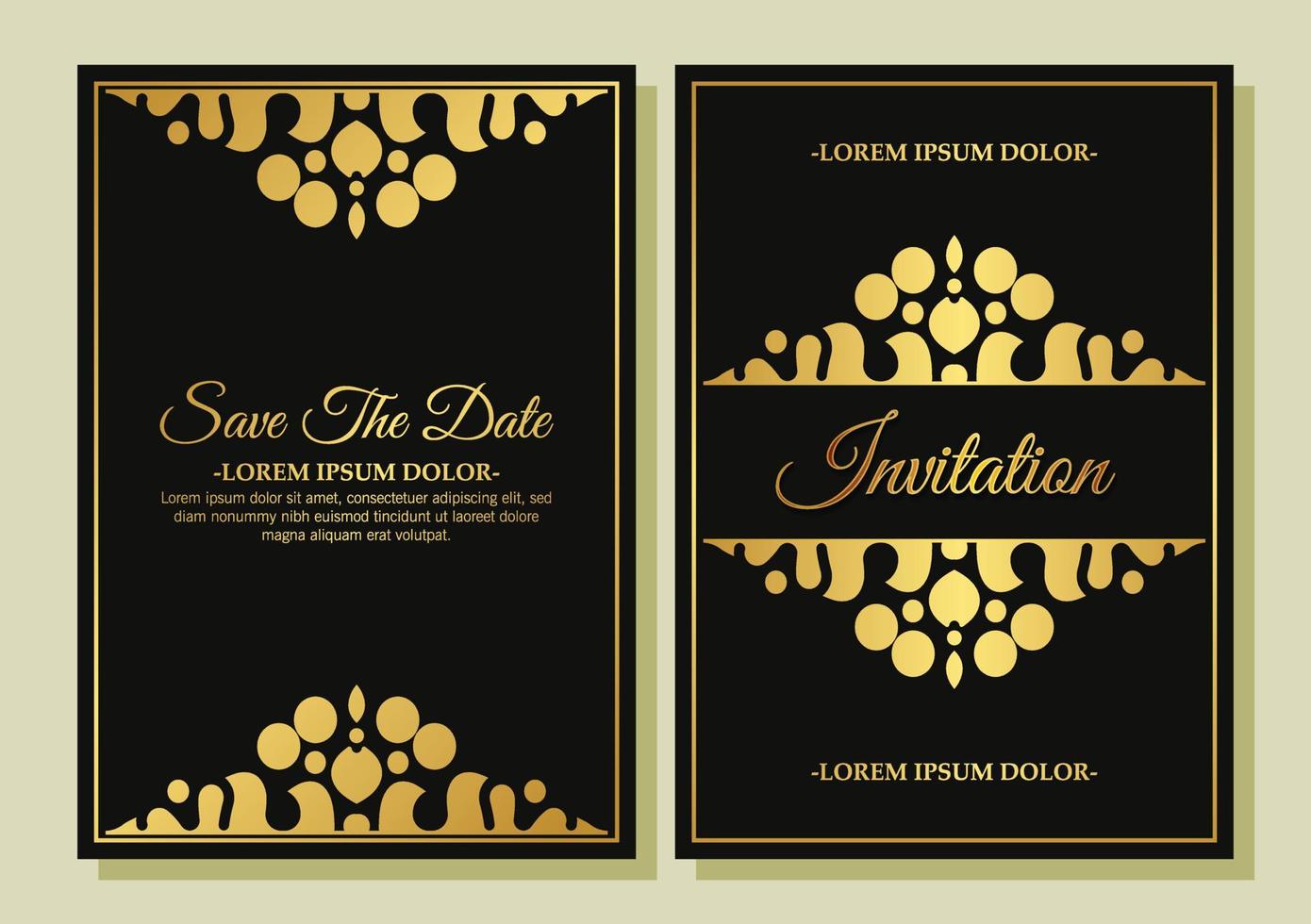 cubierta de invitación de decoración de lujo de estilo clásico vector