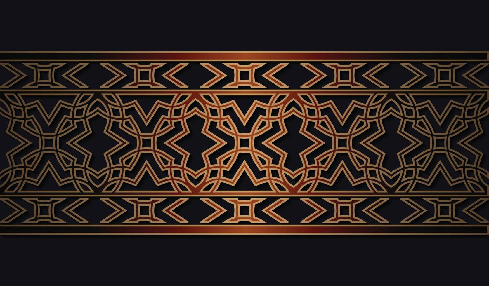 Golden ornamental border desgn template vector