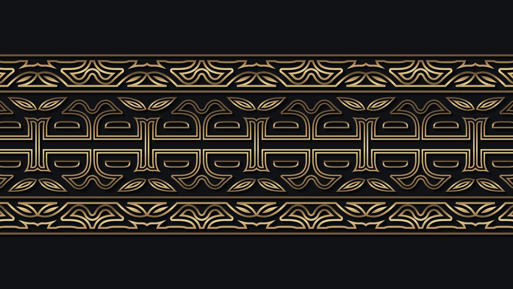 Golden ornamental border design temlate vector