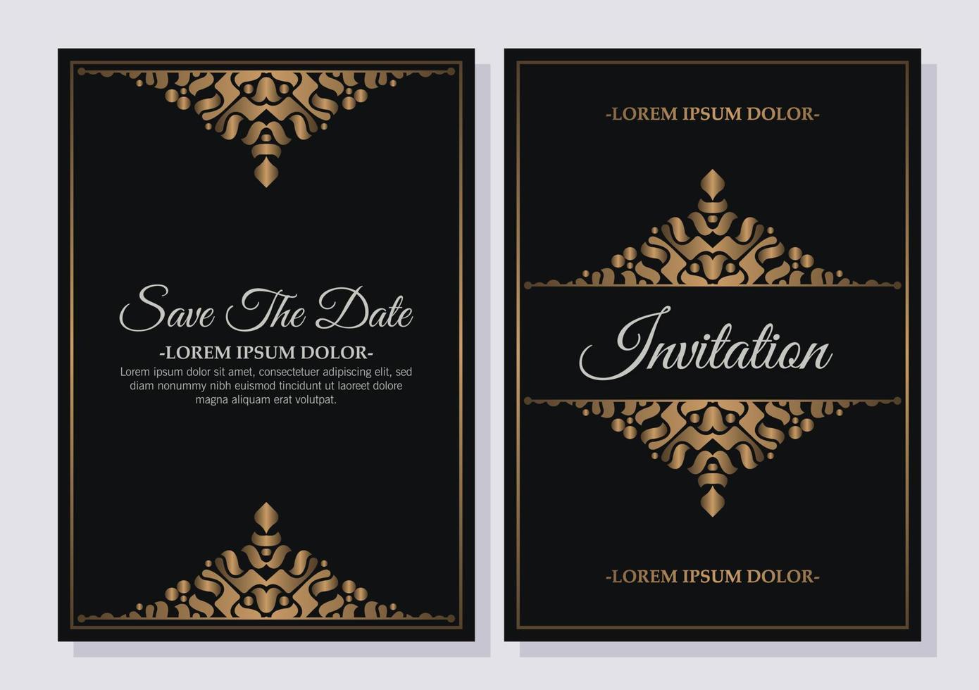 cubierta de invitación de decoración de lujo de estilo clásico vector