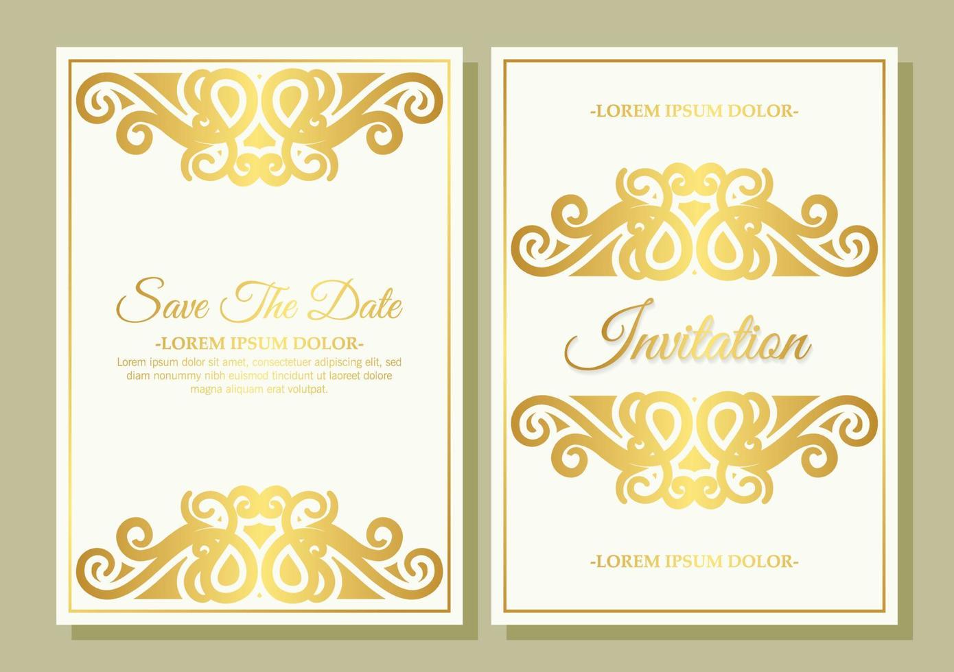 luxury white decoration invitation cover vector