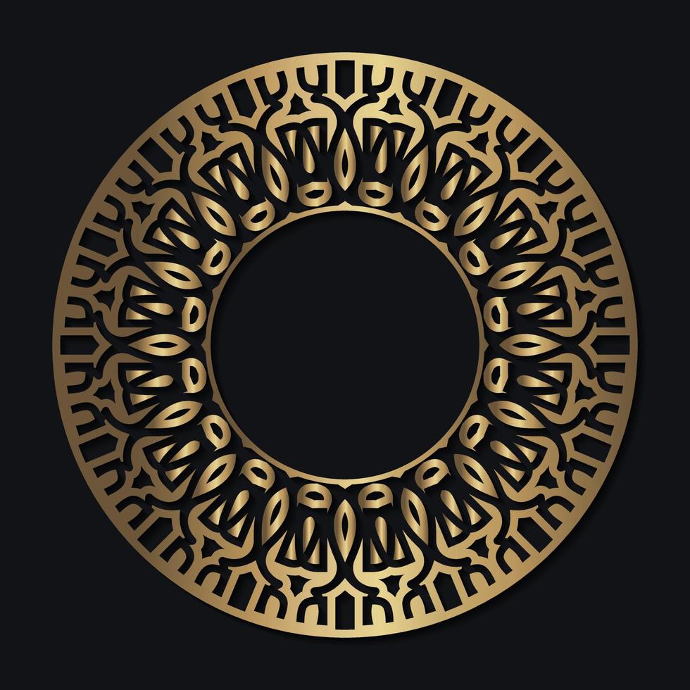 Luxury round border frame design vector