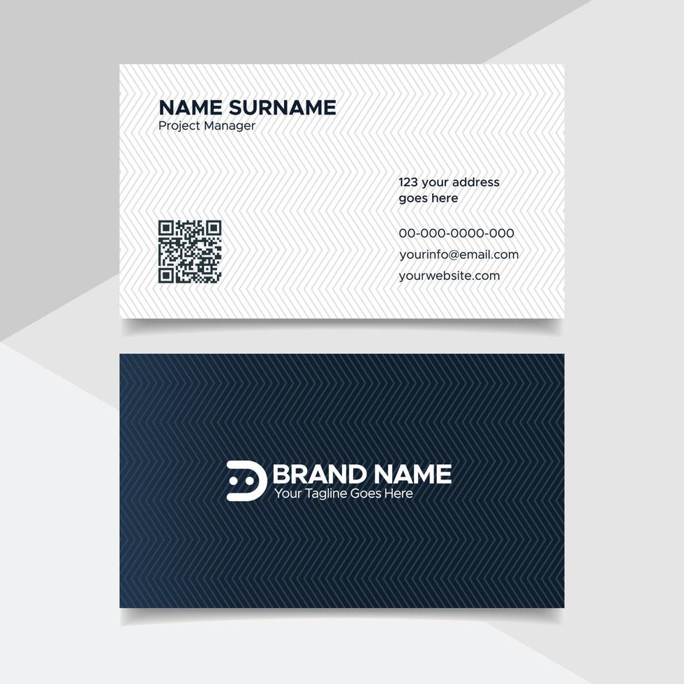 Black and White Corporate Business Card Design Clean and Simple Modern Visiting Card Template vector