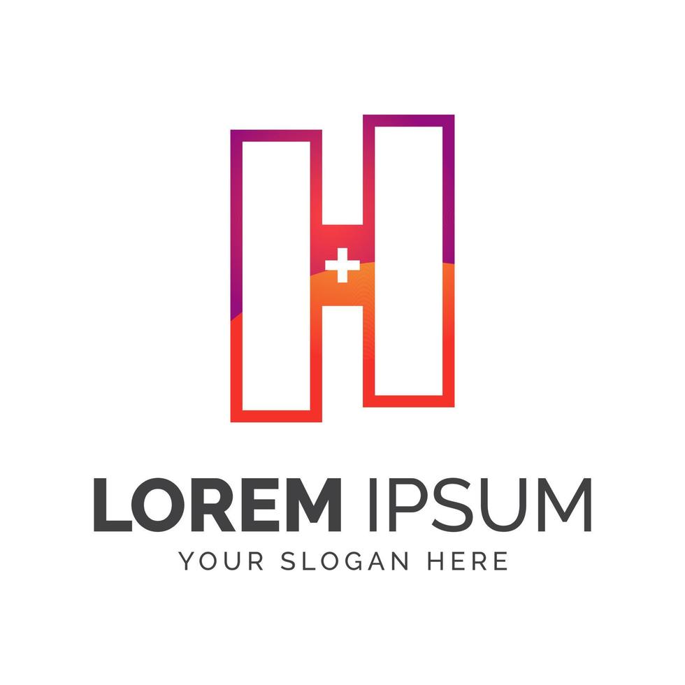 Letter H Medical Abstract Logo design Vector Graphic Elements Template