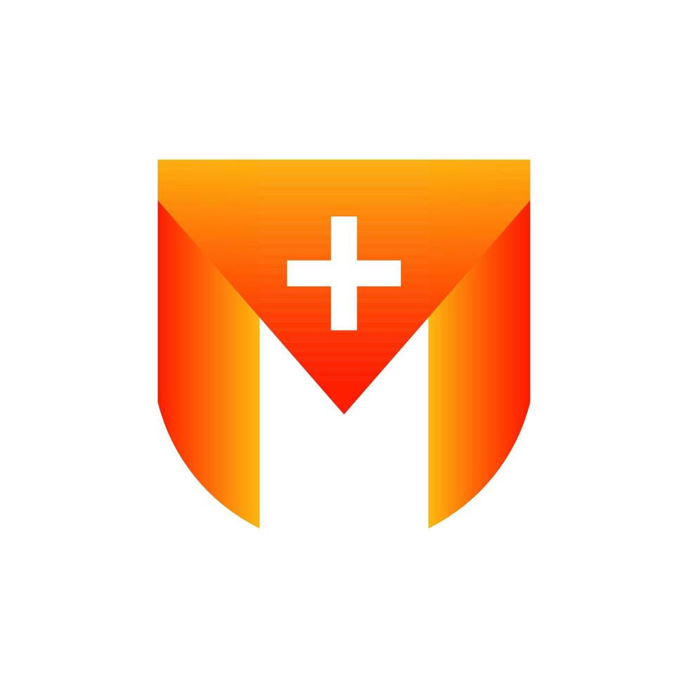 Initial Letter M Medical Logo Icon Design Graphic Elements Template vector