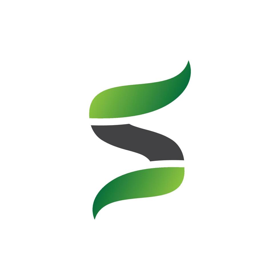 Letter S Alphabet Natural Green Icons Leaf Logo vector