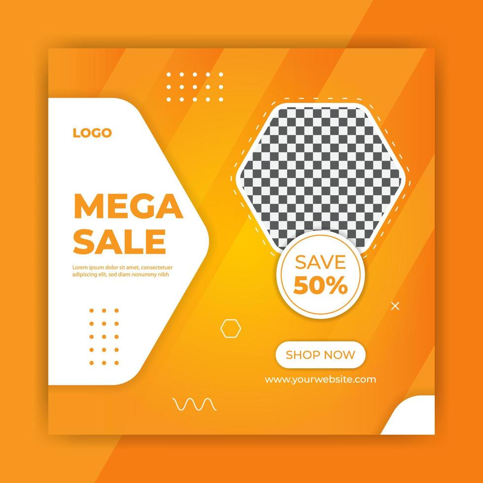 diseño de publicación de marketing de redes sociales de mega venta abstracta premium vector