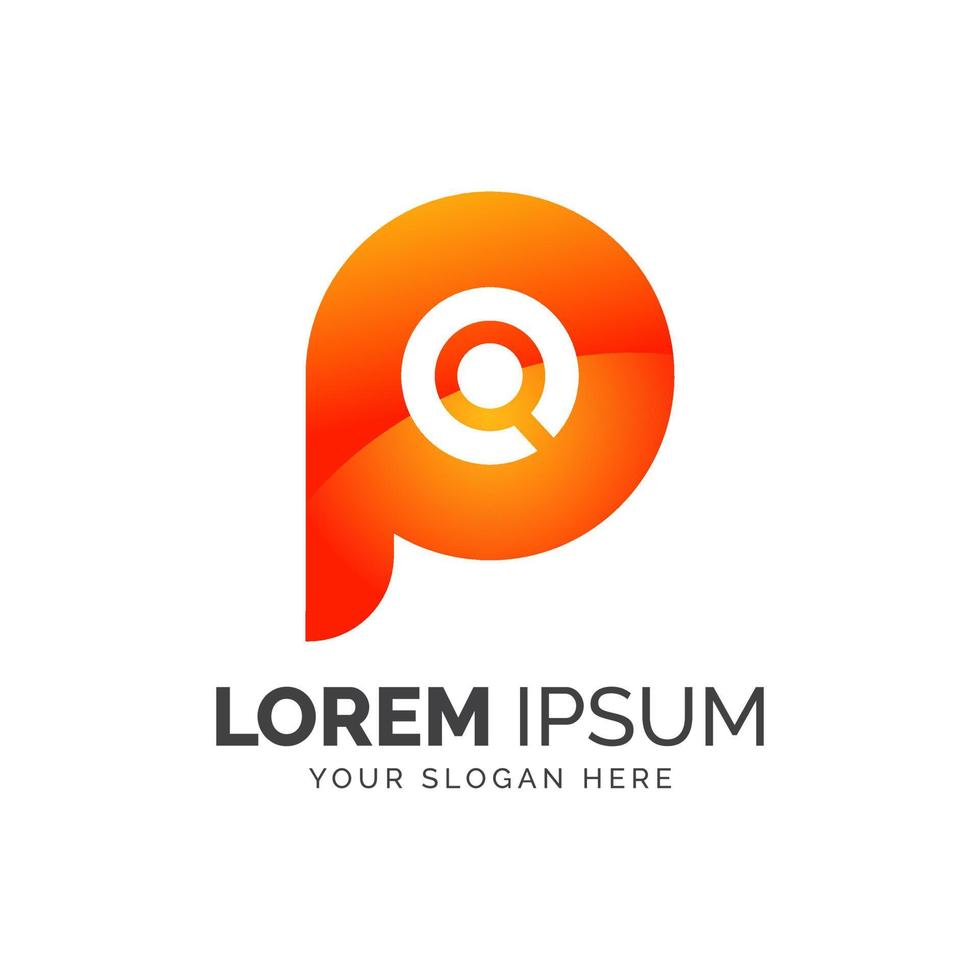 Abstract Letter P Business Search Logo Design Vector Graphic Elements Template