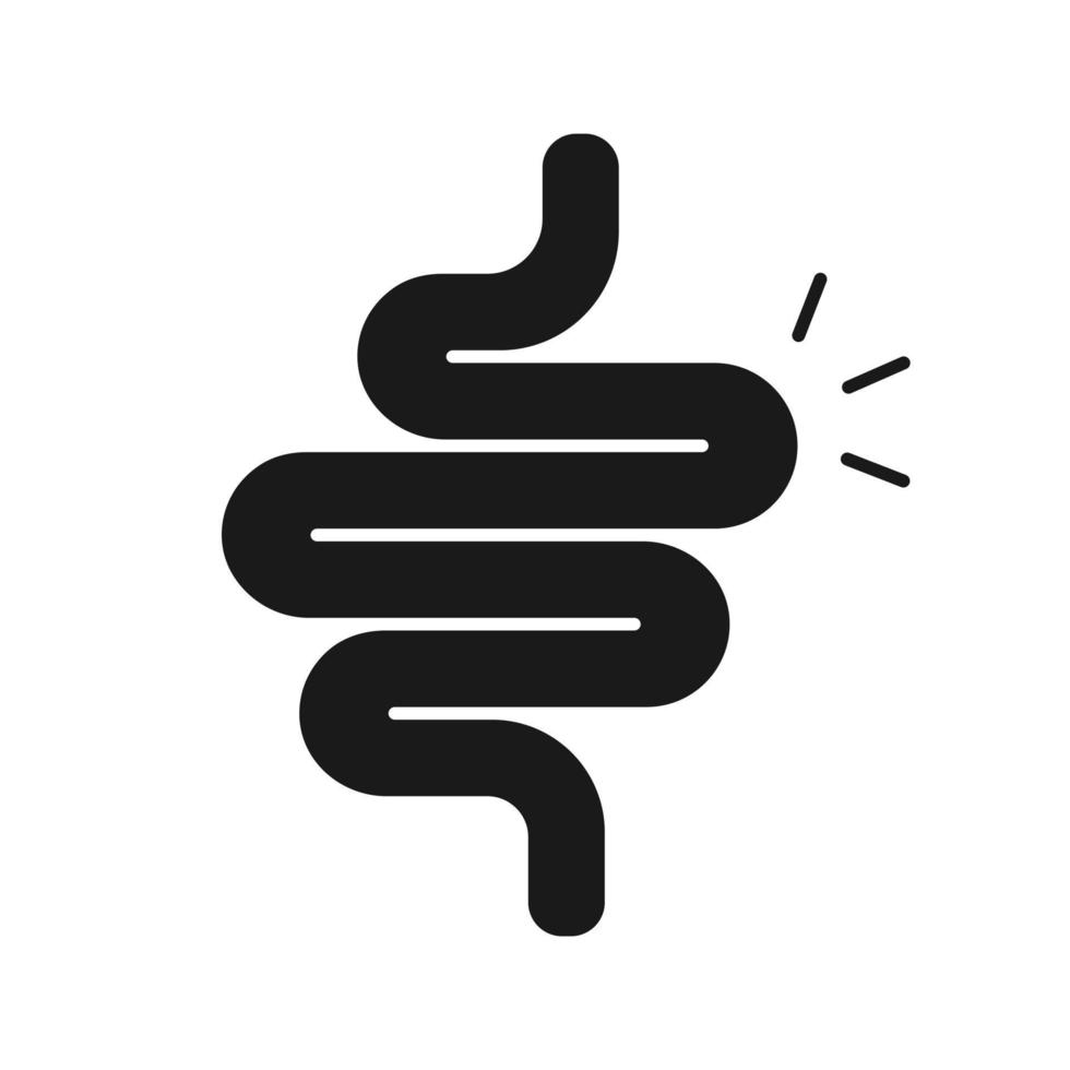 Intestines icon vector, digestion system symbol color editable vector